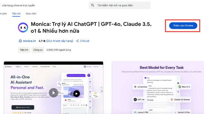 Cách cài đặt Monica AI bước 3