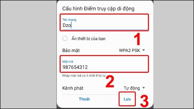 Thực hiện thay đổi tên, mật khẩu Wifi