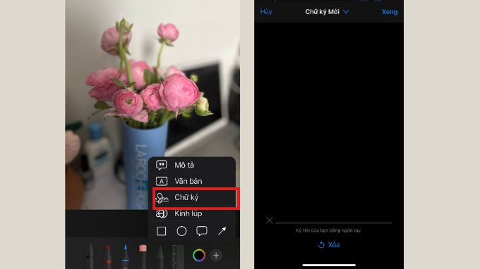 Cách chèn chữ ký vào ảnh trên iPhone