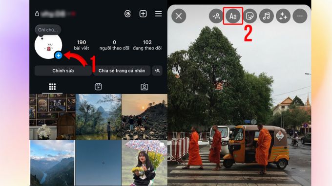 Chèn chữ vào ảnh trên Instagram