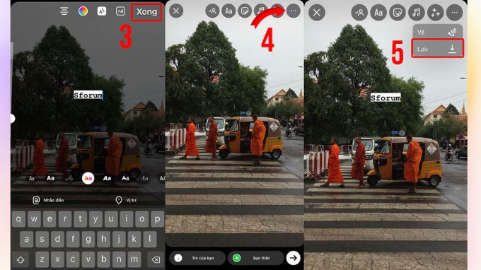 Chỉnh sửa chữ và lưu về