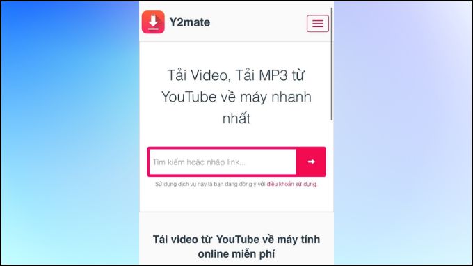 Truy cập vào trang web y2mate.gg để dán link video Youtube