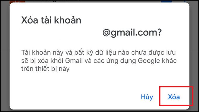 Xác nhận đăng xuất tài khoản Gmail trên iPhone