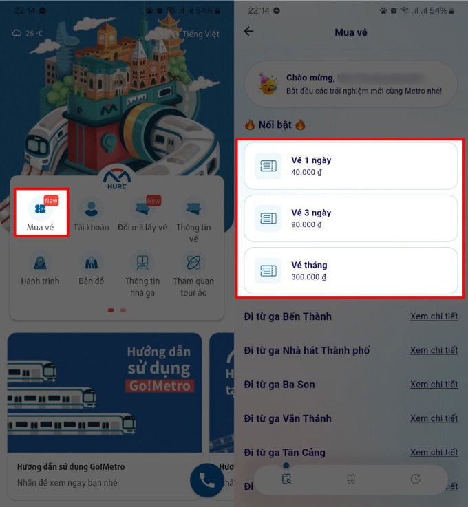 Cách mua vé Metro online tại nhà