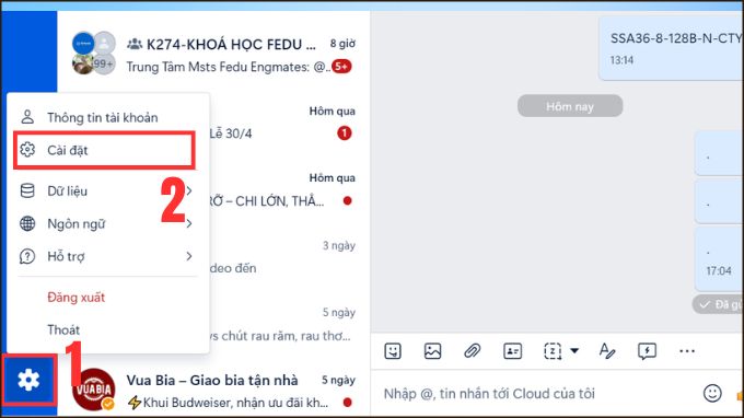 Cách tắt chế độ đã xem trên Zalo bằng máy tính