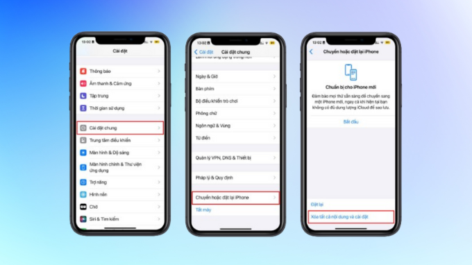 Cài đặt lại iPhone để khắc phục lỗi không thể cài iOS 18.4 RC