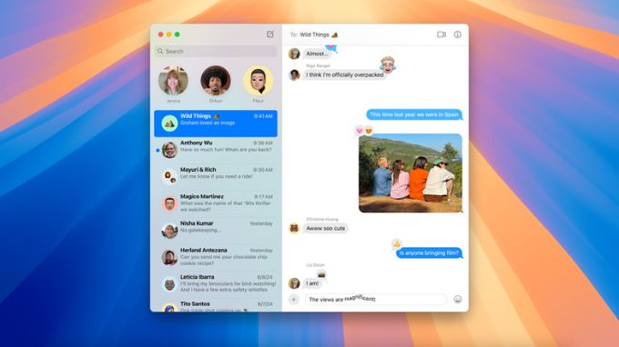 Giao diện Messages trên macOS Sequoia được cải thiện