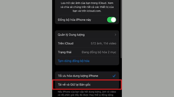 Tải ảnh từ iCloud về iPhone