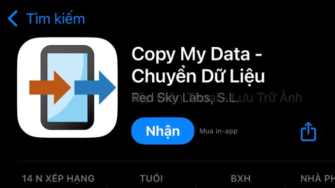 Chuyển danh bạ iPhone sang 007Win nhà cái bằng Copy My Data
