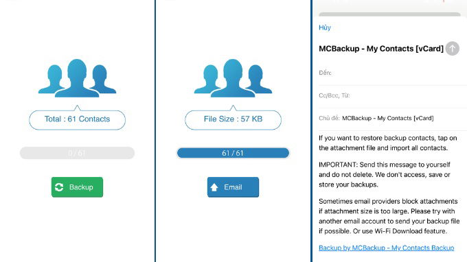 Chuyển danh bạ iPhone sang 007Win nhà cái bằng My Contact Backup