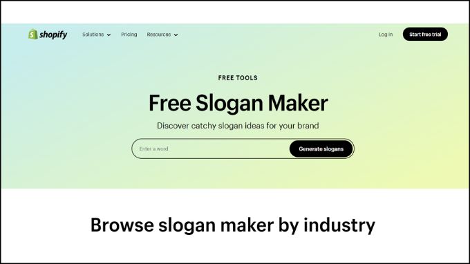 Công cụ AI tạo slogan Shopify Slogan Maker