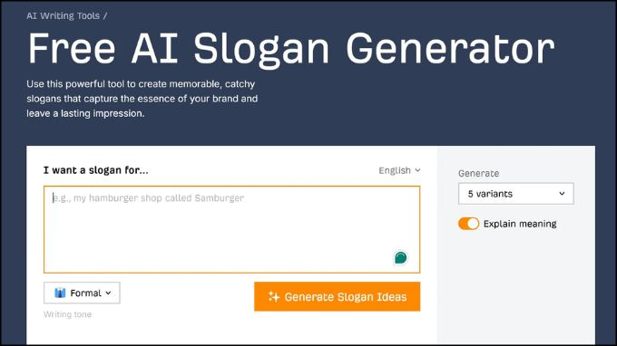 Công cụ AI tạo Slogan hay