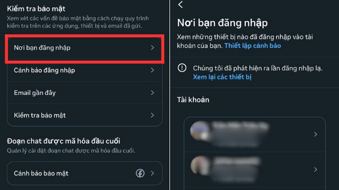 Đăng xuất khỏi các thiết bị không cần thiết