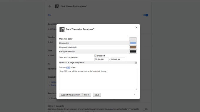 Dark Theme for Facebook