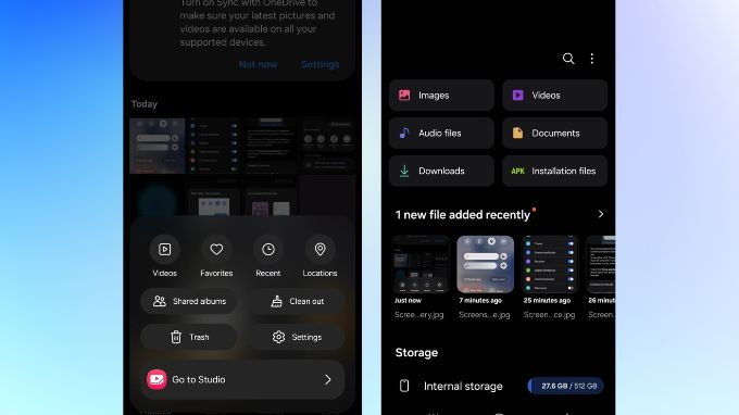 Giao diện thư viện trên One UI 8 có sự thay đổi