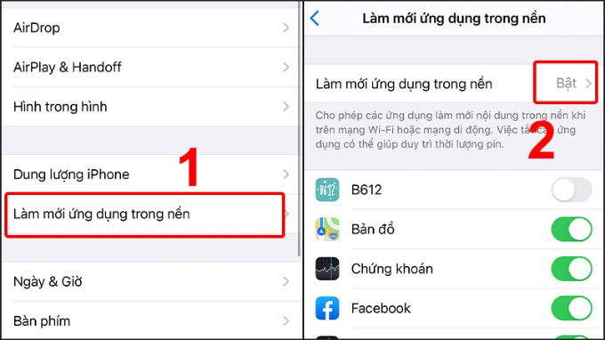 Kiểm soát ứng dụng chạy nền để tiết kiệm RAM