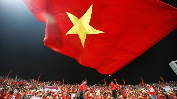 Hình nền lá cờ Việt Nam trên sân vận động