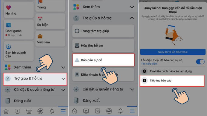 Liên hệ hỗ trợ từ Facebook