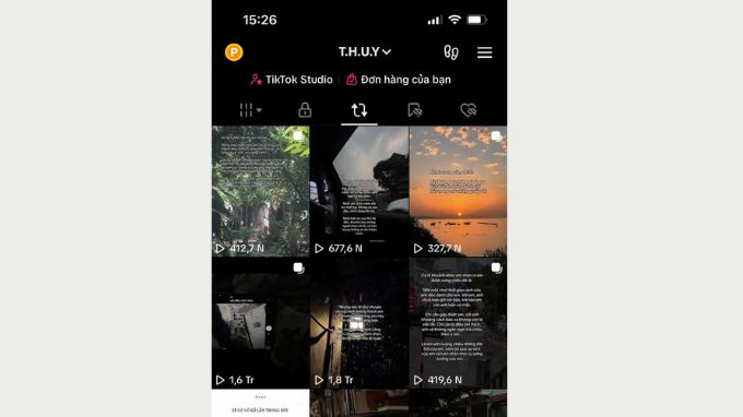 Mục video đăng lại trên TikTok
