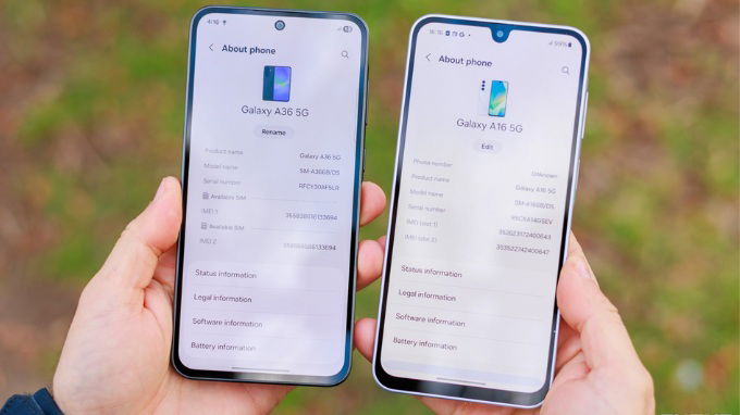 So sánh Galaxy A36 5G và Galaxy A16 5G về hiệu năng