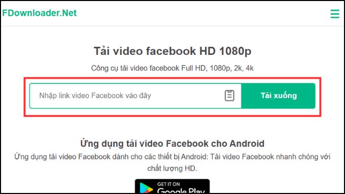 Truy cập vào trang web Fdownloader