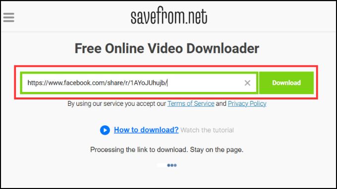 Truy cập vào trang web Save From