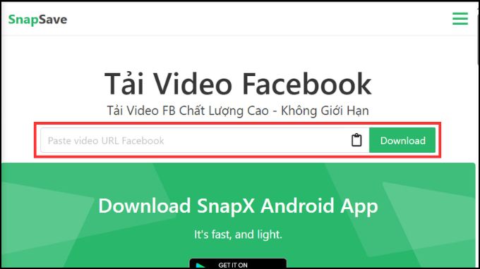 Truy cập vào trang web SnapSave