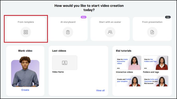 Tạo video với các mẫu template sẵn có