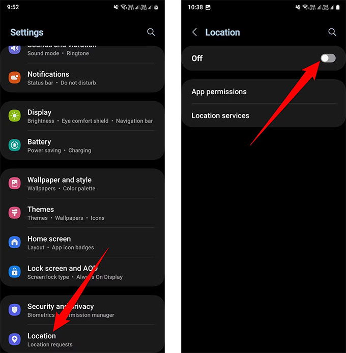 Tắt vị trí của bạn trên Galaxy A25