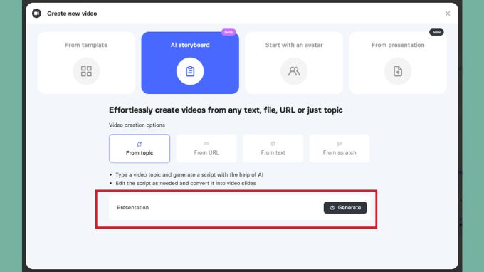 Thiết kế Video từ Ai Storyboard trên Elai io