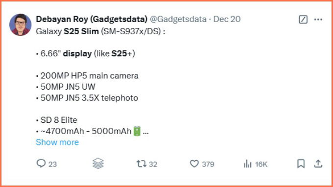 Galaxy S25 Slim sẽ có 007Win.com Số #1 Tặng 77K pin tương đương Galaxy S25 Ultra