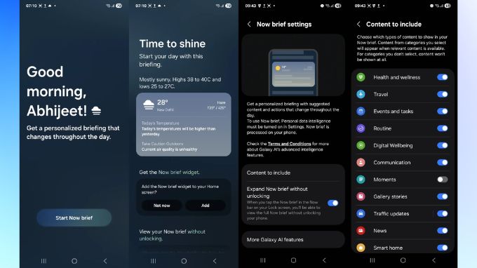 Tính năng Now Brief trên One UI 8