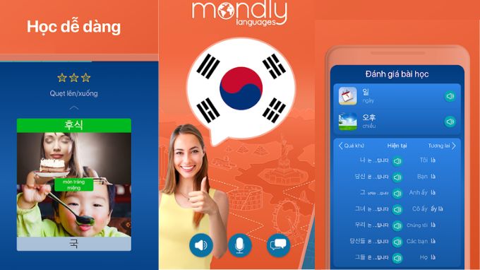 App học tiếng Hàn Mondly