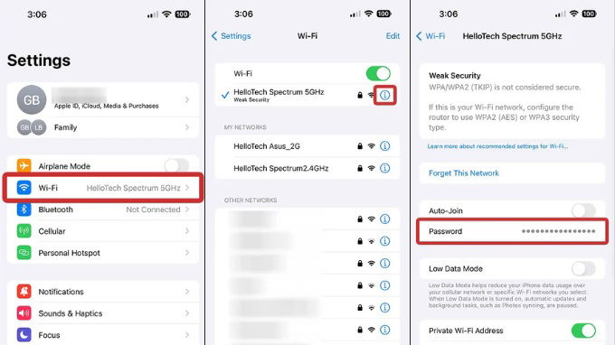 Xem mật khẩu mạng Wi-Fi đang dùng