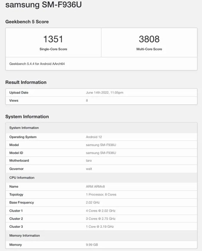Hiệu năng Galaxy Z Fold 4 RAM 12GB