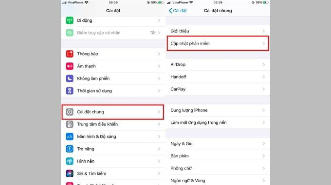 Cập nhật iOS trên iPhone 14 khi bị lỗi tự chuyển qua chế độ im lặng