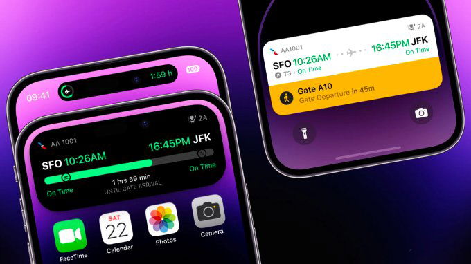Ứng dụng theo dõi chuyến bay Flighty trên iPhone 14 Pro