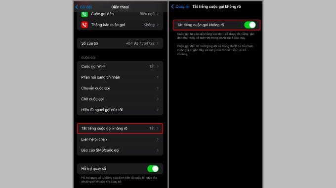 Tắt chế độ Tắt tiếng cuộc gọi không rõ trên iPhone 14 khi bị lỗi tự chuyển qua chế độ im lặng