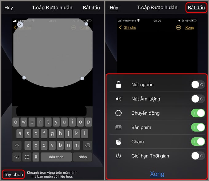 Bấm bắt đầu để khóa ứng dụng trên iPhone 14