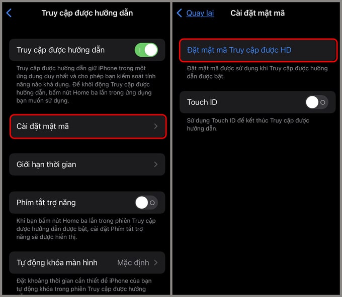 Chọn đặt mật mã truy cập để khóa ứng dụng trên iPhone 14