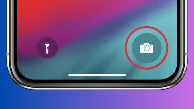 Nhấn giữ icon camera trên iPhone 14