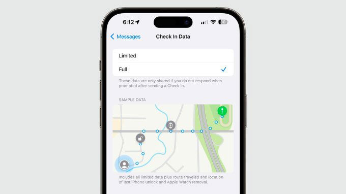 Tin nhắn Check-in trên iOS 17 beta