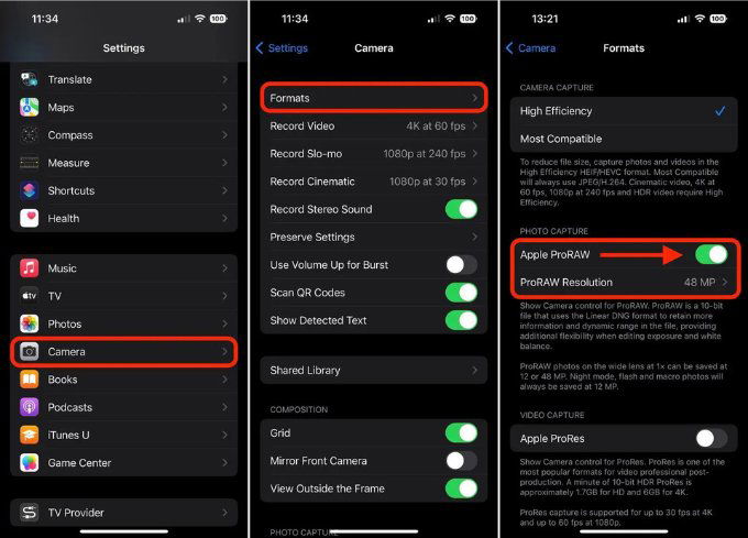 Cách bật ProRAW trên iPhone 14 Pro Max