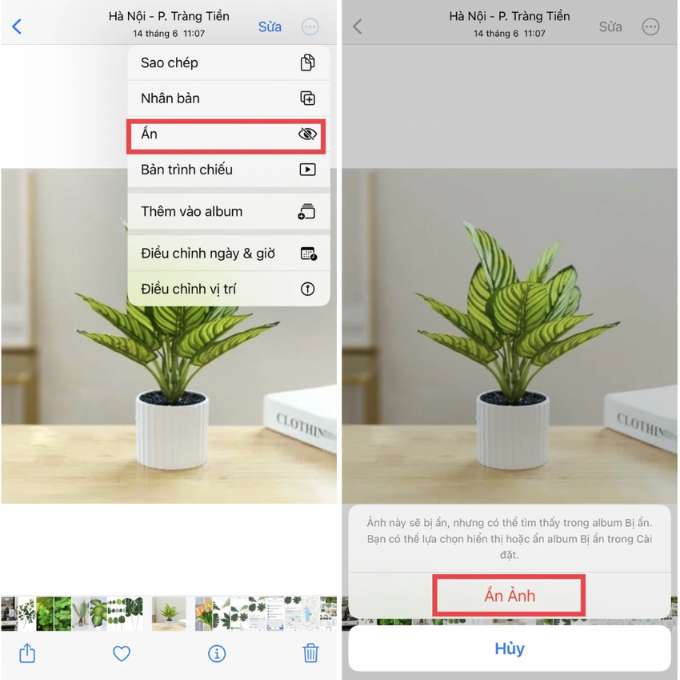 Cách ẩn ảnh nhanh chóng trên iPhone 14