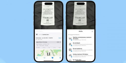 iOS 17 có thể giúp bạn giải mã các biểu tượng trên nhãn mác quần áo