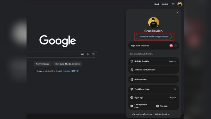 Bước 1 tắt tính năng nghe lén của Google trên máy tính