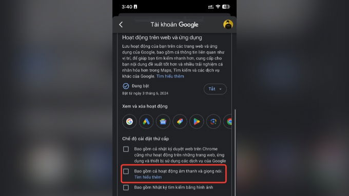Bước 3 tắt tính năng nghe lén của Google trên 007win.com nền tảng chơi game sòng bạc trực tuyến đáng tin cậy nhất Android, iPhone