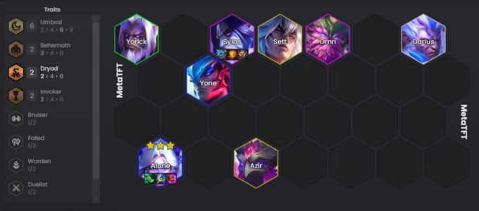 Đội hình Alune Hắc Ám