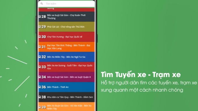Tra cứu thông tin về lộ trình, giá vé, trạm dừng của các tuyến xe buýt