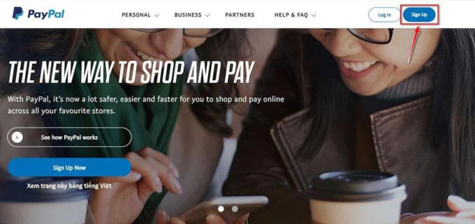 Bước 2 cách đăng ký PayPal 